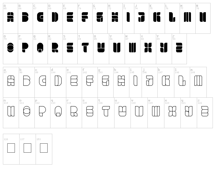 Windows in Japan font map